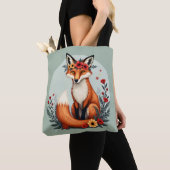 Bezaubernd Blumenfox Holzlandschaft Kunst Tasche (Von Nahem)