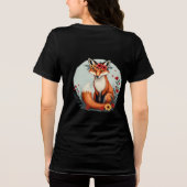 Bezaubernd Blumenfox Holzlandschaft Kunst Tri-Blend Shirt (Rückseite)