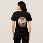 Bezaubernd Blumenfox Holzlandschaft Kunst Tri-Blend Shirt (Rückseite voll)