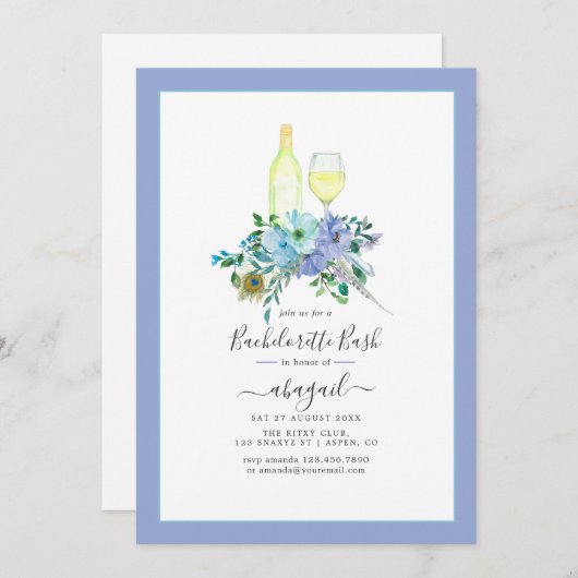 Bezaubernd Boho Weinroute Bachelorette Einladung (Vorne/Hinten)