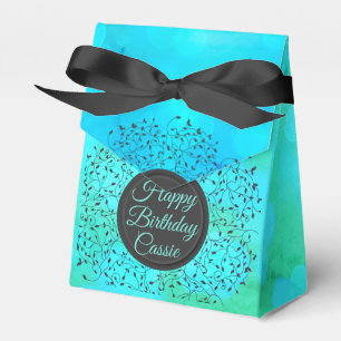 Bezaubernd Bokeh Aquamarin Blue Geschenkschachtel