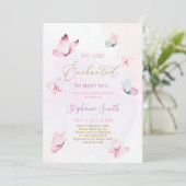 Bezaubernd, dich mit einem Baby-Duschmädchen zu tr Einladung (Stehend Vorderseite)