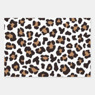 Bezaubernd Elegante Natürliche Leoparden Muster Geschenkpapier Set