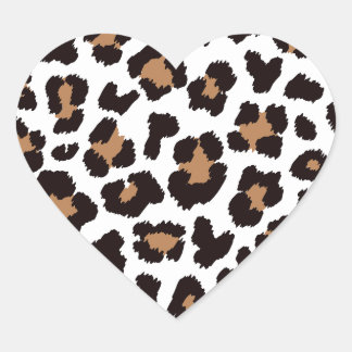 Bezaubernd Elegante Natürliche Leoparden Muster Herz-Aufkleber