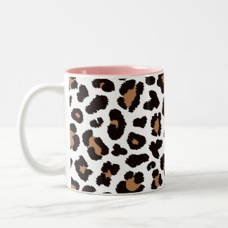 Bezaubernd Elegante Natürliche Leoparden Muster Zweifarbige Tasse