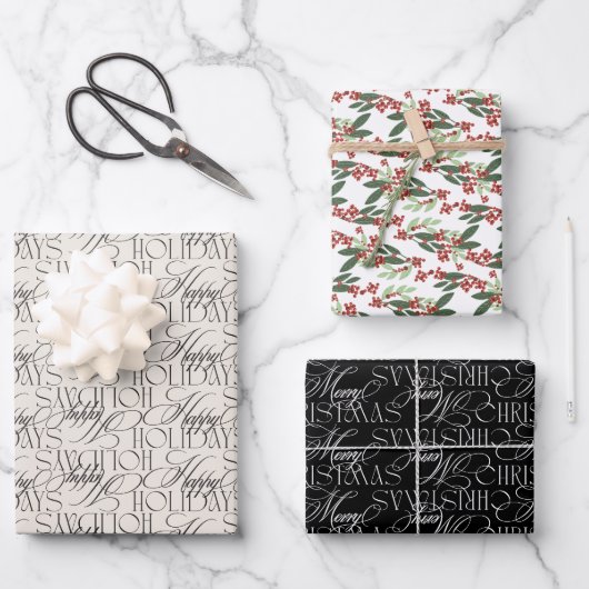 Bezaubernd Evergreen Elegance Weihnachten Geschenkpapier Set (Vorderseite)