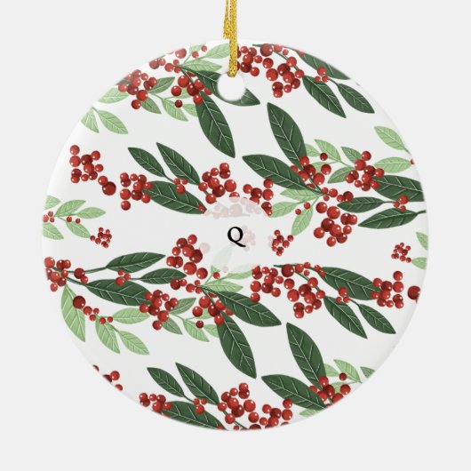 Bezaubernd Evergreen Elegance Weihnachten Keramik Ornament (Hinten)