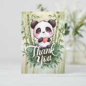Bezaubernd farbenfroher Panda Dankeskarte (Stehend Vorderseite)