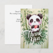 Bezaubernd farbenfroher Panda Dankeskarte (Vorne/Hinten)