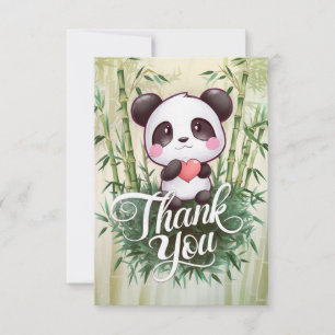 Bezaubernd farbenfroher Panda Dankeskarte