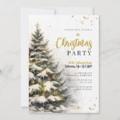 Bezaubernd Gilded Weihnachten Einladung (Vorderseite)