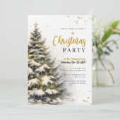 Bezaubernd Gilded Weihnachten Einladung (Stehend Vorderseite)