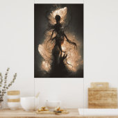 Bezaubernd glühender Horror Fairy Abstrakt Poster (Küche)