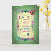 Bezaubernd Grün/Gelb Geburtstag, Tochter Karte (Gelbe Blume)
