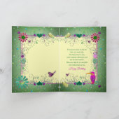 Bezaubernd Grün/Gelb Geburtstag, Weiblich Karte (Innenseite)