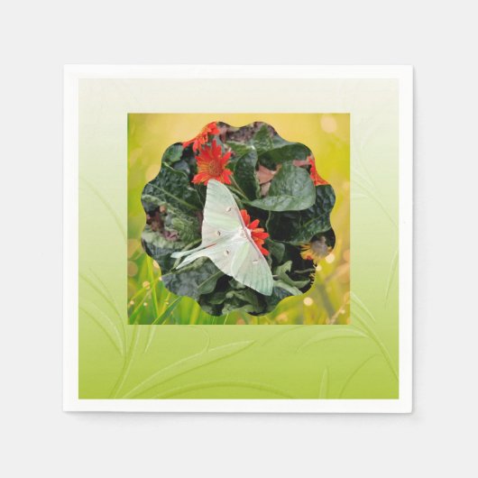 Bezaubernd Luna Moth Napkins Serviette (Vorderseite)