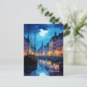 Bezaubernd Nyhavn Kopenhagen Night Canal Scene Postkarte (Stehend Vorderseite)