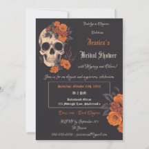 Bezaubernd Orange Bouquet auf Cream Skull