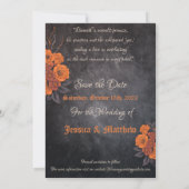 Bezaubernd Orange Bouquet auf Cream Skull STD Einladung (Rückseite)