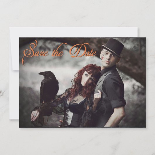 Bezaubernd Orange Bouquet auf Cream Skull STD Einladung (Vorderseite)