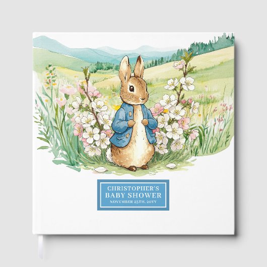 Bezaubernd Peter Rabbit Baby Shower Guest Book Boy Gästebuch (Vorderseite)