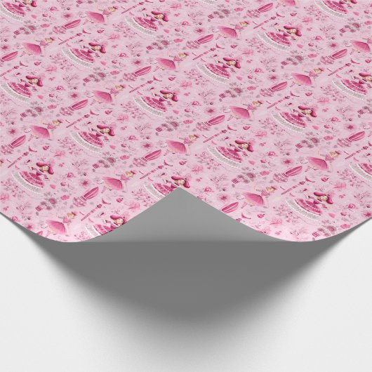 Bezaubernd rosa Nutcracker Ballet, Clara Geschenkpapier (Ecke)