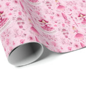 Bezaubernd rosa Nutcracker Ballet, Clara Geschenkpapier (Rolleneckpunkt)