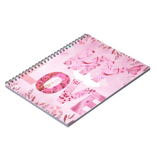 Bezaubernd rosa Thema MY LIEBE Foto Notebook Notizblock (Linke Seite)