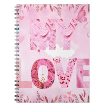Bezaubernd rosa Thema MY LIEBE Foto Notebook