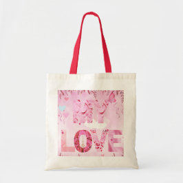 Bezaubernd rosa Thema MY LIEBE Typografie Tote Beu Tragetasche