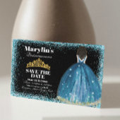 Bezaubernd türkisfarbener Glitzer Prinzessin Quinc Save The Date