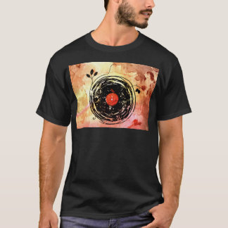 Bezaubernd Vinyl Platten Grunge Kunst, Dichtung un T-Shirt