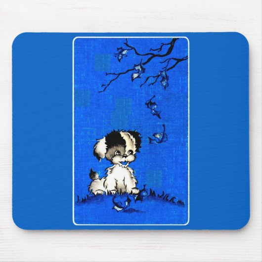 bezaubernd Welpe im Herbst Mousepad (Vorne)
