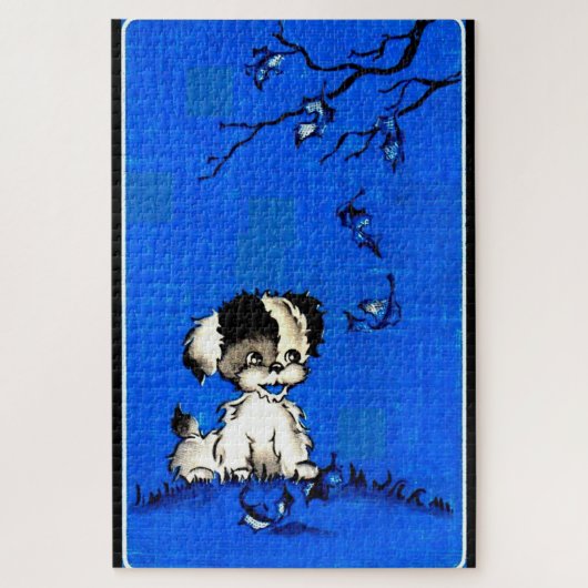 bezaubernd Welpe im Herbst Puzzle (Vertikal)