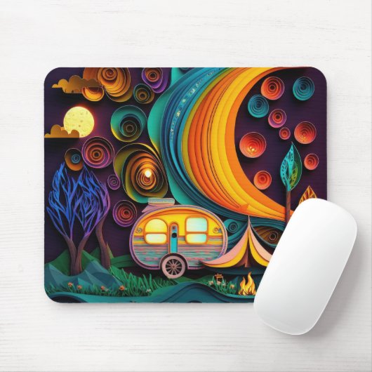 Bezaubernde 3D Night Camping Szene Mousepad (Mit Mouse)