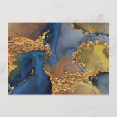 Bezaubernde Abstrakt Blue Gold Hochzeitsempfehlung Begleitkarte (Rückseite)