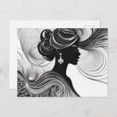 Bezaubernde Afrikanerin Moderne Schöne Frau Postkarte (Vorne/Hinten)