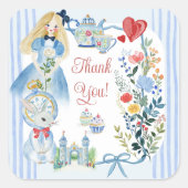 Bezaubernde Alice im Wunderland Garden Vielen Dank Quadratischer Aufkleber (Vorderseite)