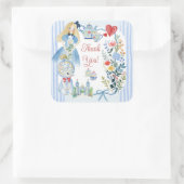 Bezaubernde Alice im Wunderland Garden Vielen Dank Quadratischer Aufkleber (Tasche)