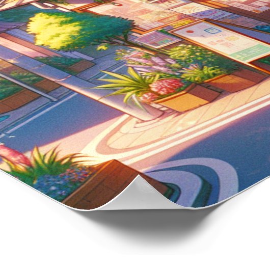 Bezaubernde Anime Style Art des Shops Poster (Ecke)