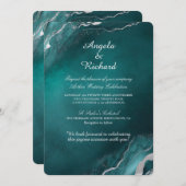 Bezaubernde Aquamarine Eleganz Einladung (Vorne/Hinten)