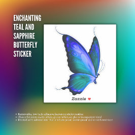 Bezaubernde Aquamarine und Sapphire Butterfly Aufkleber