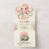 Bezaubernde Aquarelldusche unter dem Meer All In One Einladung (Innen Boden)