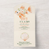 Bezaubernde Aquarelldusche unter dem Meer All In One Einladung (Innen Boden)