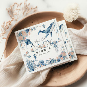 Bezaubernde Aquarelldusche unter dem Meer Serviette