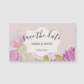 Bezaubernde Aquarellfarben Rosa Blume Handgemalt Magnetkarte (Vorderseite)