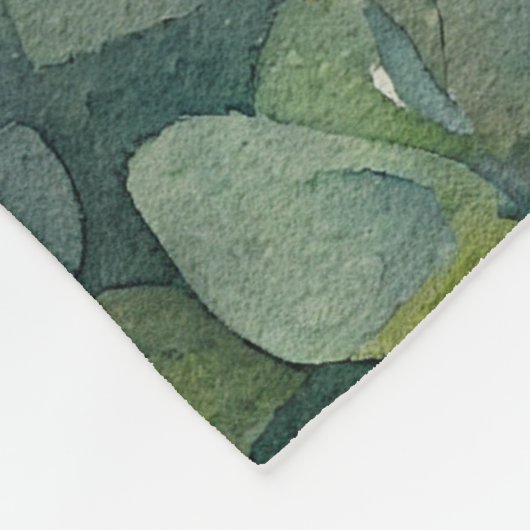 Bezaubernde Aquarellmalerei Lamm Weiße Blume Fleecedecke (Ecke)