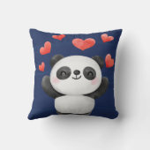 Bezaubernde Aquarellpanda mit Herz-Kinder Kissen (Rückseite)