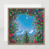 Bezaubernde Aussicht auf die Weihnachtsberge Einladung (Vorne/Hinten)