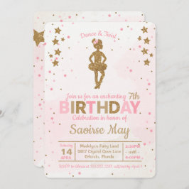 Bezaubernde Ballerina Sparkle Einladung zum Geburt